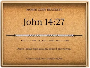 Morse Code Bracelets for Women, Christian Bible Verse Bracelets, Scripture S925 Sterling Silver Inspirational Faith Jewelry, Religious Gifts for Women