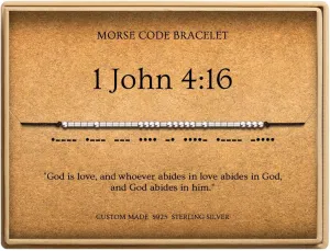Morse Code Bracelets for Women, Christian Bible Verse Bracelets, Scripture S925 Sterling Silver Inspirational Faith Jewelry, Religious Gifts for Women