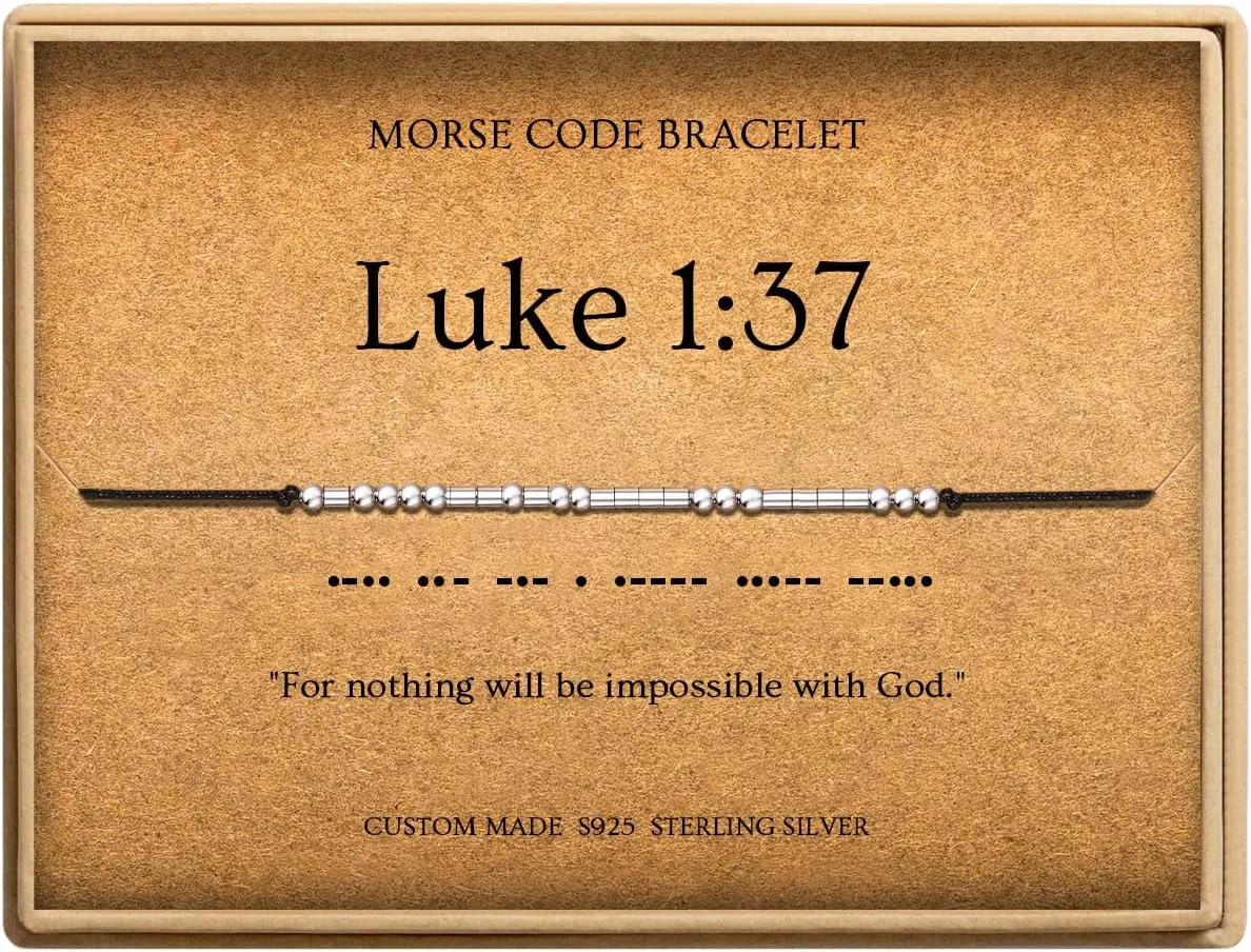 Morse Code Bracelets for Women, Christian Bible Verse Bracelets, Scripture S925 Sterling Silver Inspirational Faith Jewelry, Religious Gifts for Women