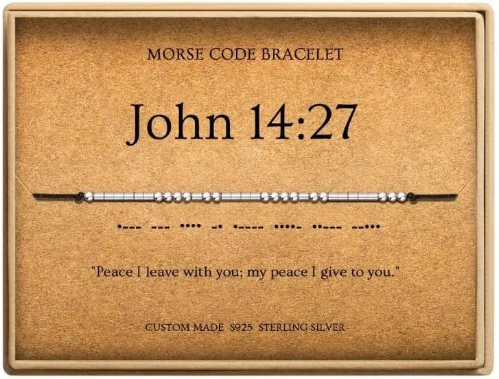 Morse Code Bracelets for Women, Christian Bible Verse Bracelets, Scripture S925 Sterling Silver Inspirational Faith Jewelry, Religious Gifts for Women