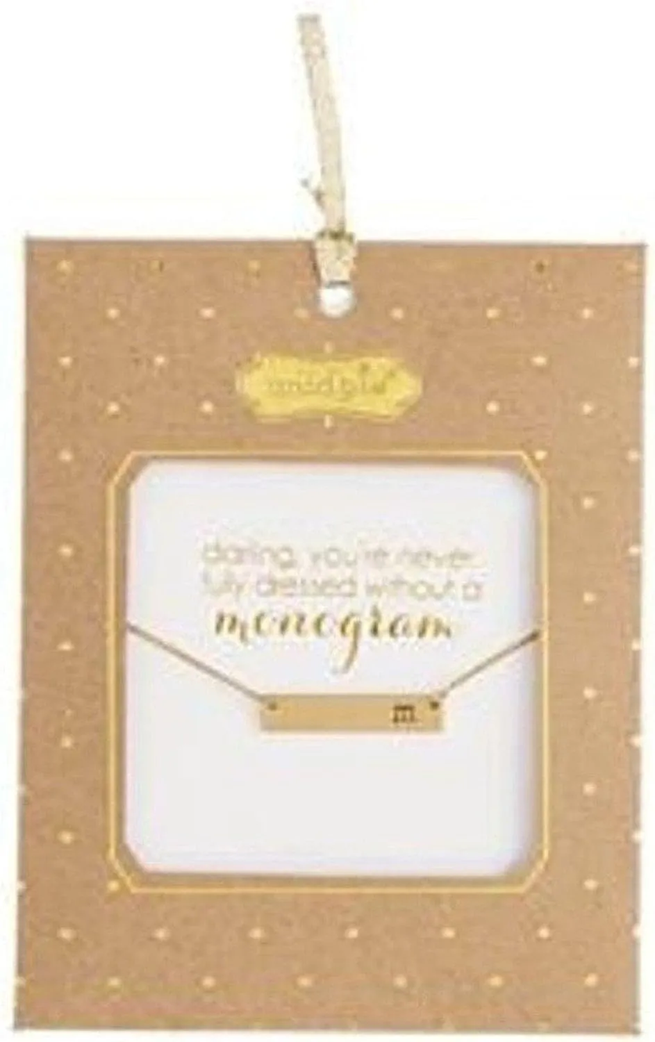 Mud Pie Women's Chelsea Initial BAR Necklace R, Gold, 16"