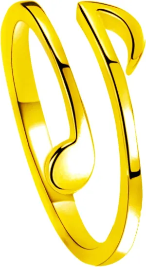 Musical Note Adjustable Rings Silver/18K Gold/Yellow Gold Plated Clef Music Note Open Ring Jewelry Gifts for Music Lover Gold
