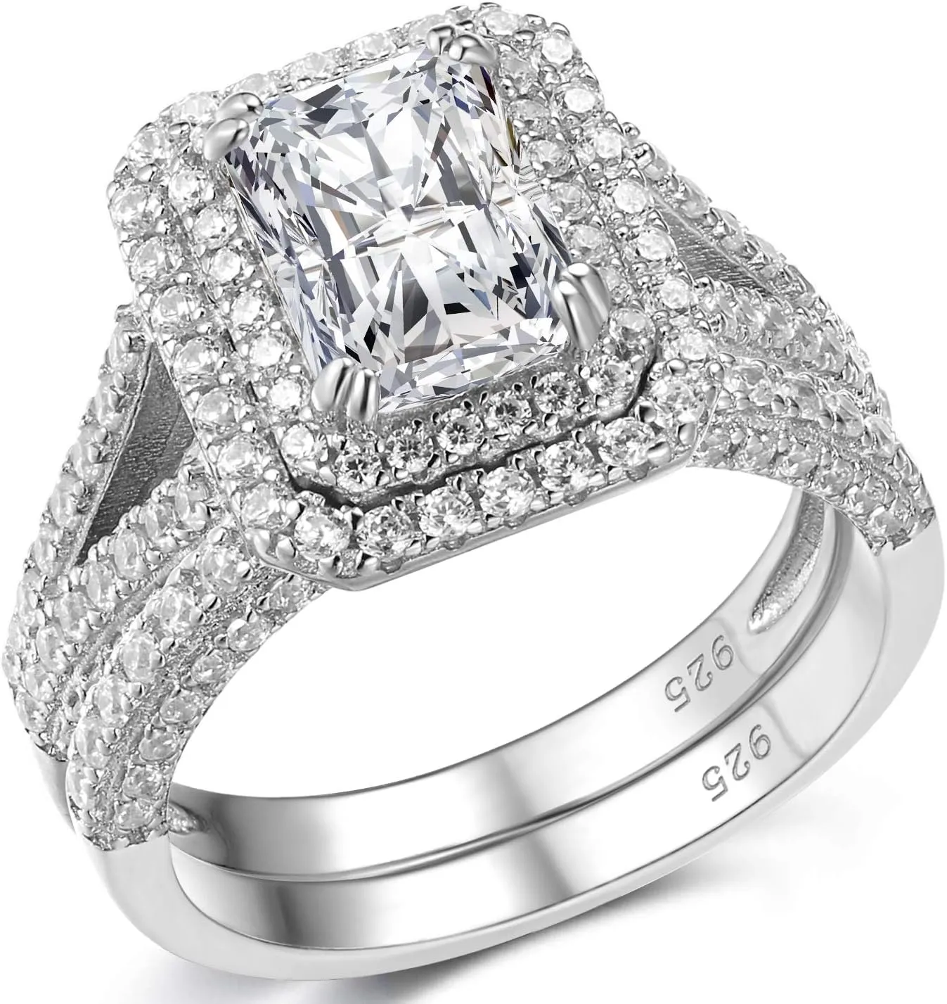 Mutian 1.75Ct Wedding Ring Engagement Ring Set, 14K Gold Plated 925 Sterling Silver Cubic Zirconia Infinite Anniversary Ring, Promise Rings for Her, Size 6-9