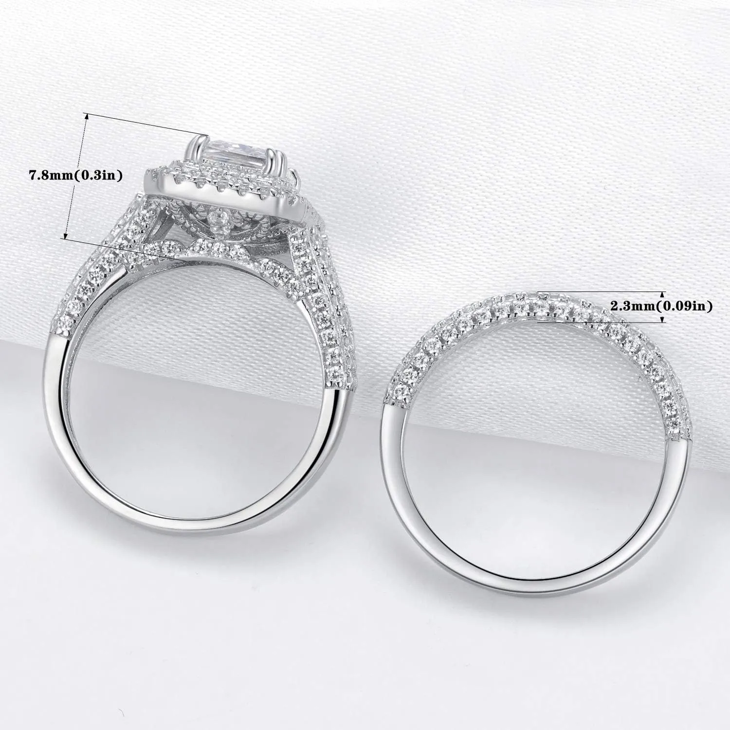 Mutian 1.75Ct Wedding Ring Engagement Ring Set, 14K Gold Plated 925 Sterling Silver Cubic Zirconia Infinite Anniversary Ring, Promise Rings for Her, Size 6-9