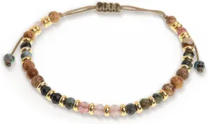 Natural Stone Beaded Friendship Bracelets for Women Handmade Boho Gold Round Gemstone Seed Beads Adjustable Rope Strand Bracelet Fashion Friend Jewelry Gift