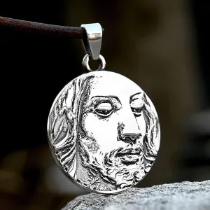 New 2025 Arrival New Creative Design Exquisite Vintage Crown Of Thons Jesus Necklace Round Pendant For Men Women With For You Accessories Trendy Creative Gift