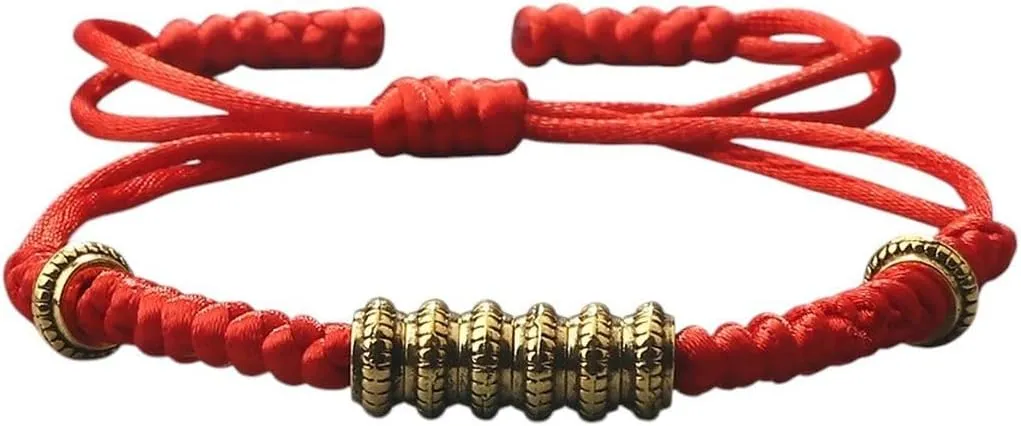 New 2025 Tibetan Buddhist Charm Bracelet Handmade Gold Sliver Color Beads Bracelets & Bangles For Women Men Prayer Jewelry Findings Year Gifts Fashion Trendy Accessories Creative Gift