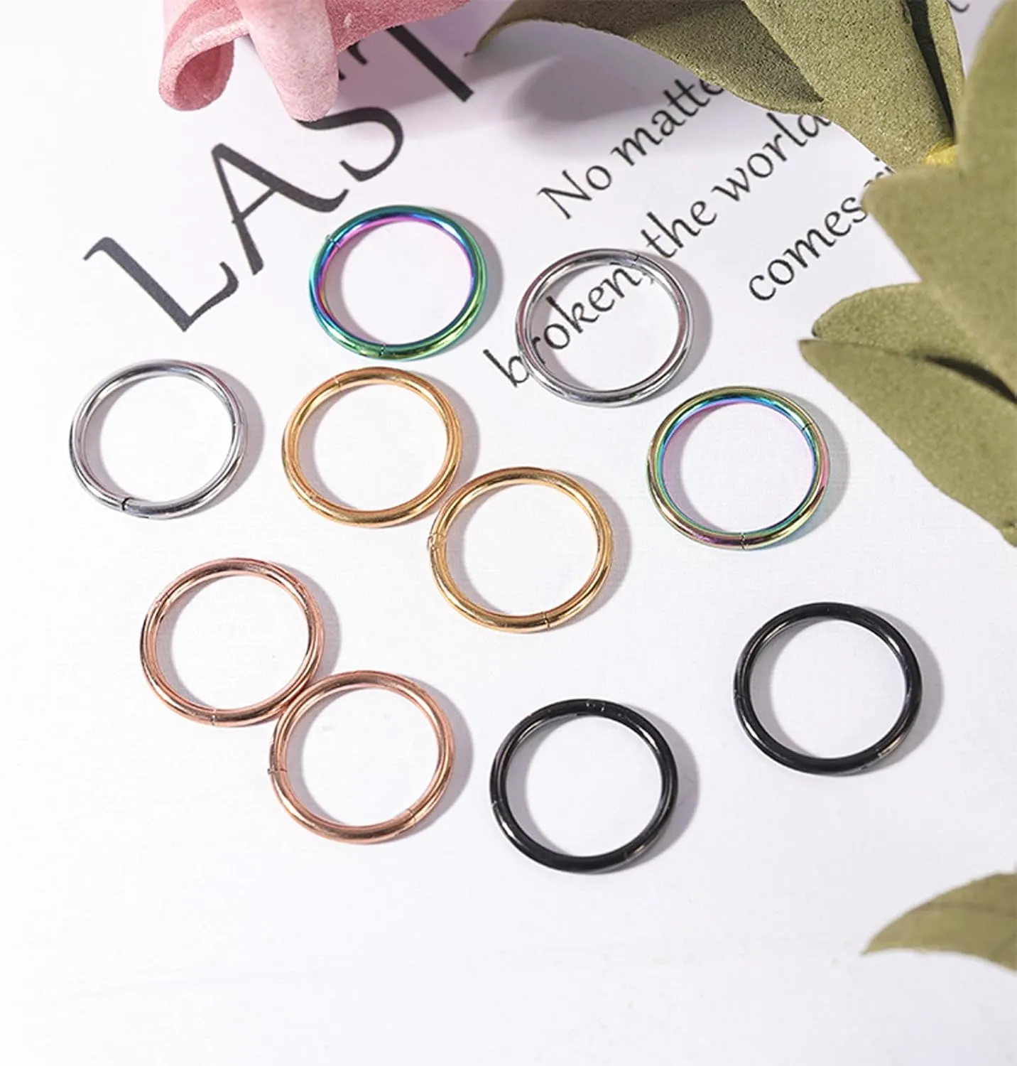 Nose Rings Hoop,316L Surgical Steel Hypoallergenic Septum Rings,20g 18g 16g 14g Gauge Helix Rook Piercing Jewelry Cartilage Hoop Earring for Women