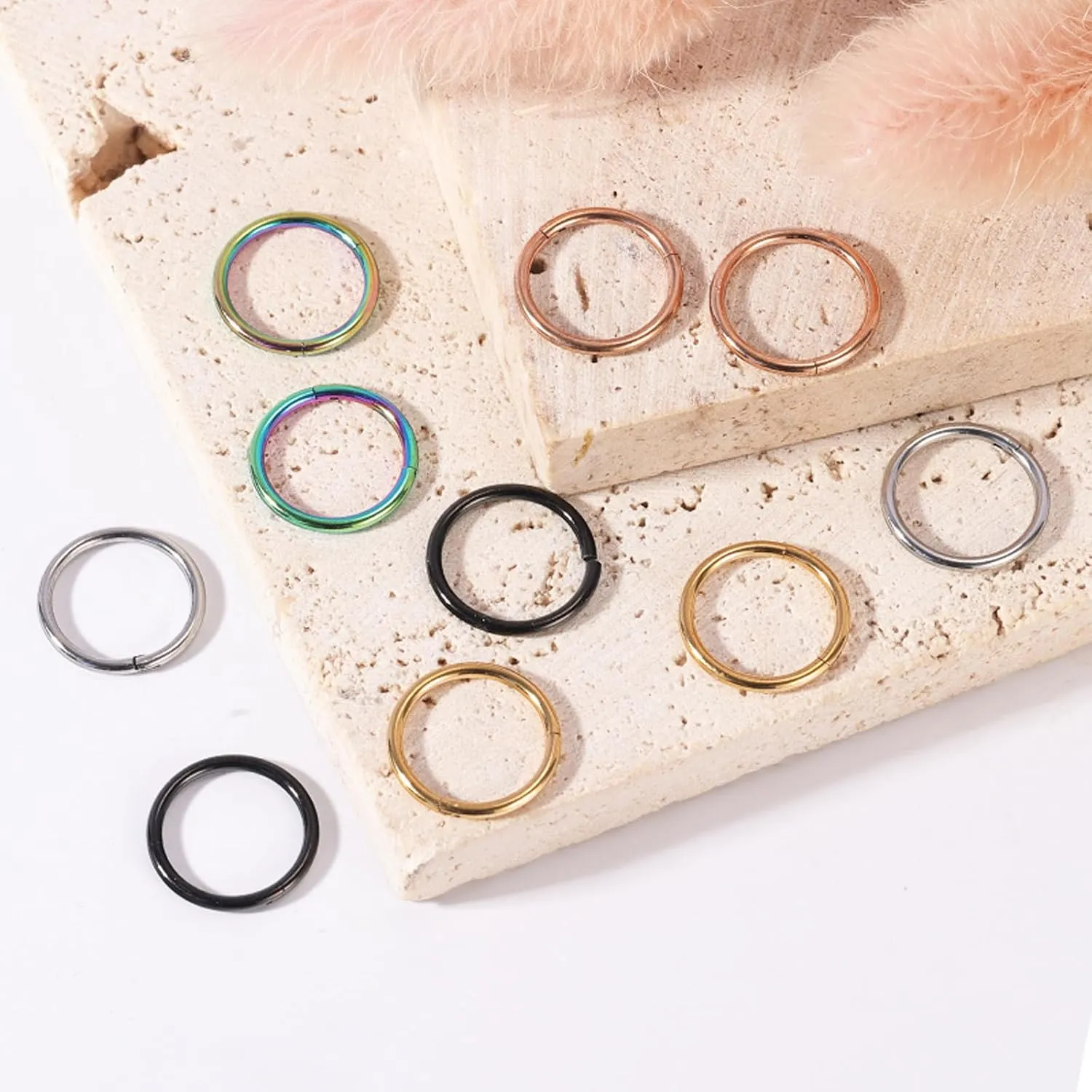 Nose Rings Hoop,316L Surgical Steel Hypoallergenic Septum Rings,20g 18g 16g 14g Gauge Helix Rook Piercing Jewelry Cartilage Hoop Earring for Women