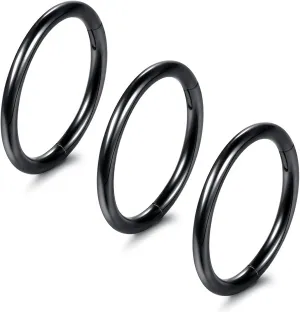 Nose Rings Hoops for Women Men 14G 16G 18G 20G Septum Jewelry 316L Surgical Steel Hinged Segment Ring Body Piercing Nose Hoop Lip Rings Nose Helix Cartilage Rook Earrings