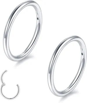 Nose Rings Hoops for Women Men 14G 16G 18G 20G Septum Jewelry 316L Surgical Steel Hinged Segment Ring Body Piercing Nose Hoop Lip Rings Nose Helix Cartilage Rook Earrings