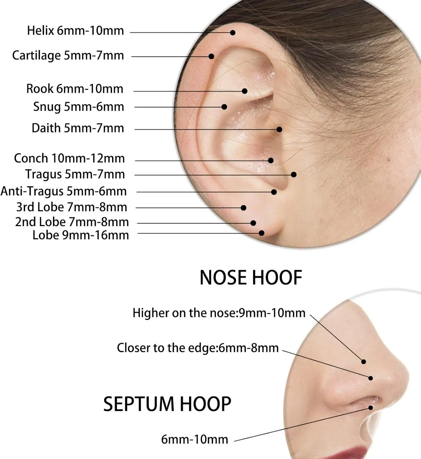Nose Rings Hoops for Women Men 14G 16G 18G 20G Septum Jewelry 316L Surgical Steel Hinged Segment Ring Body Piercing Nose Hoop Lip Rings Nose Helix Cartilage Rook Earrings