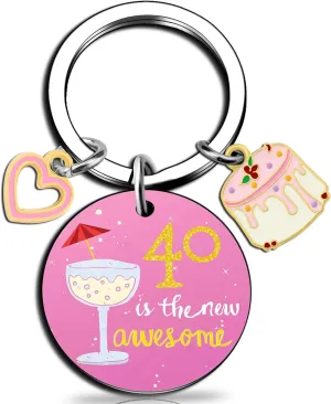 OEHEDOU 40th Birthday Gifts Women Gifts For 40th Birthday Woman 40th Birthday Gifts For Women 40 Year Old Birthday Gifts For Women Best Gifts For 40 Year Old Women 40 Year Birthday Gifts Keychain