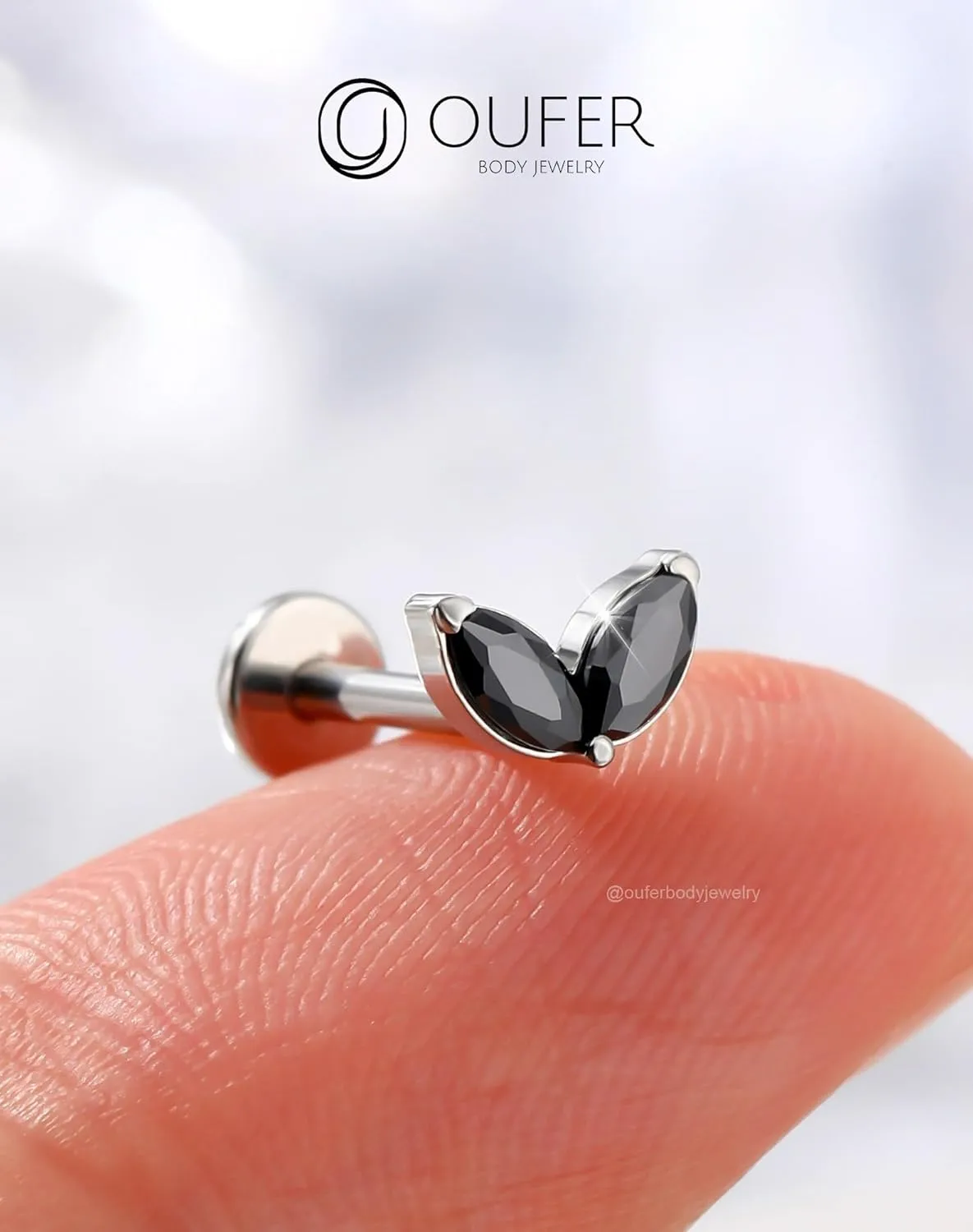OUFER Colorful Floral Helix Piercing Jewelry, 16G Threadless Flat Back Piercings Helix Cartilage Tragus Conch Piercing Jewelry for Women Men