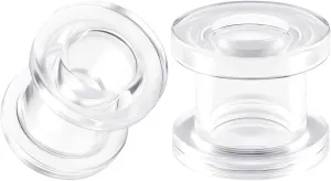 Pair of Clear Acrylic flesh Tunnels external Piercing Jewelry Stretcher Screw-fit Ear Plugs Earring Lobe