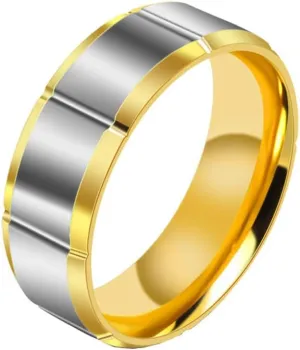 PAMTIER Unisex Stainless Steel Simple Hip Hop 4MM/6.9MM Rhombic Cut Plain Couple Ring Matching Set Wedding Band