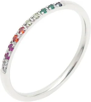 PAMTIER Women Stainless Steel Ring Half Cubic Zirconia Eternity Stackable Engagement Rings Wedding Band