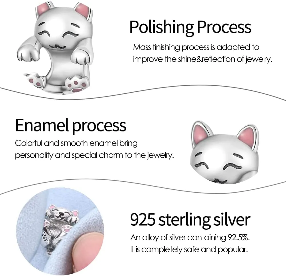 Pandach 925 Sterling Silver Charms Beads for Bracelets and Necklaces Butterfly and Headphones Pendants Clover Charms Jewelry Gift for Women