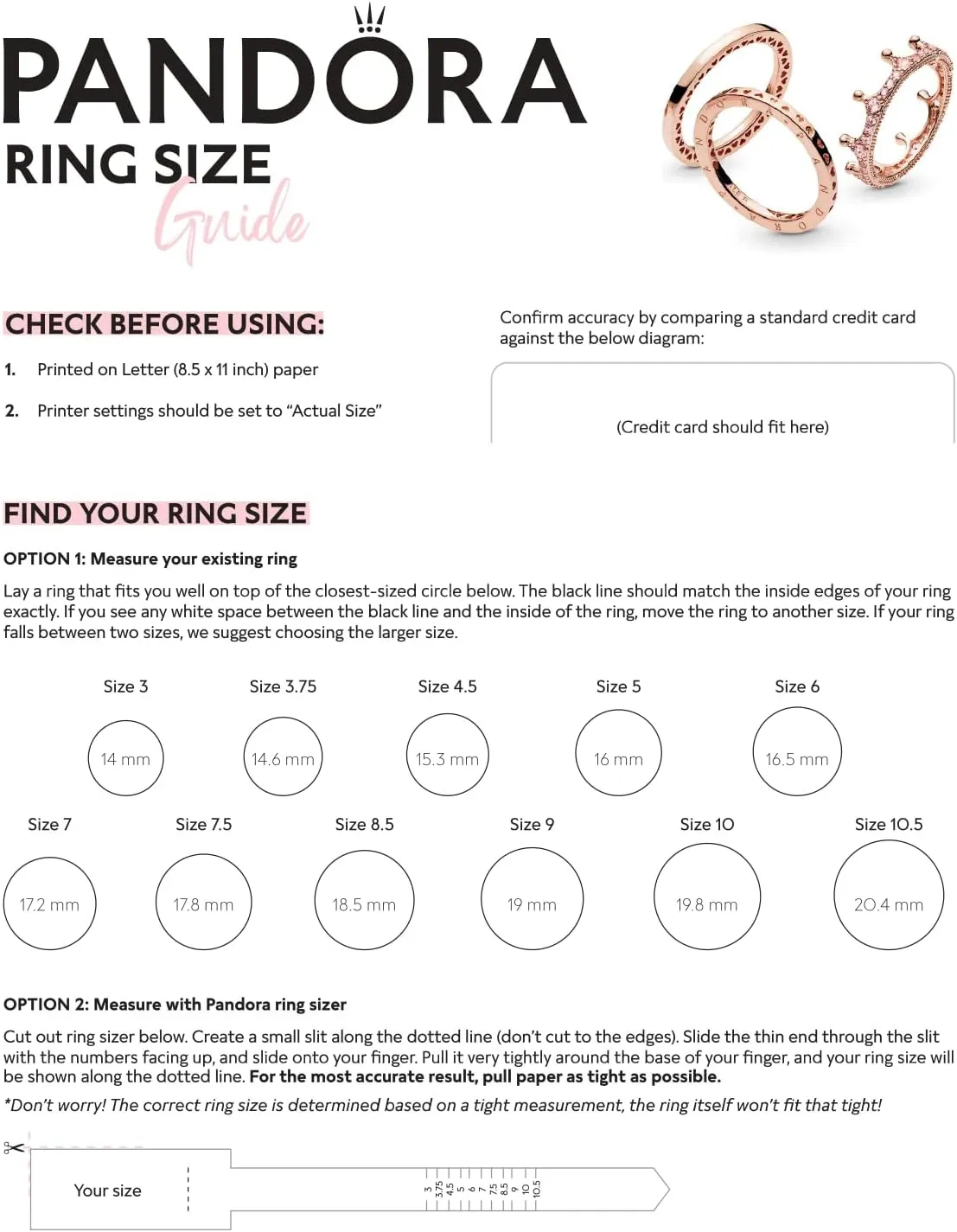 Pandora Tiara Wishbone Ring - Gift for Her - 14k Rose Gold Ring for Women Rose with Clear Cubic Zirconia - Jewelry for Women with Gift Box