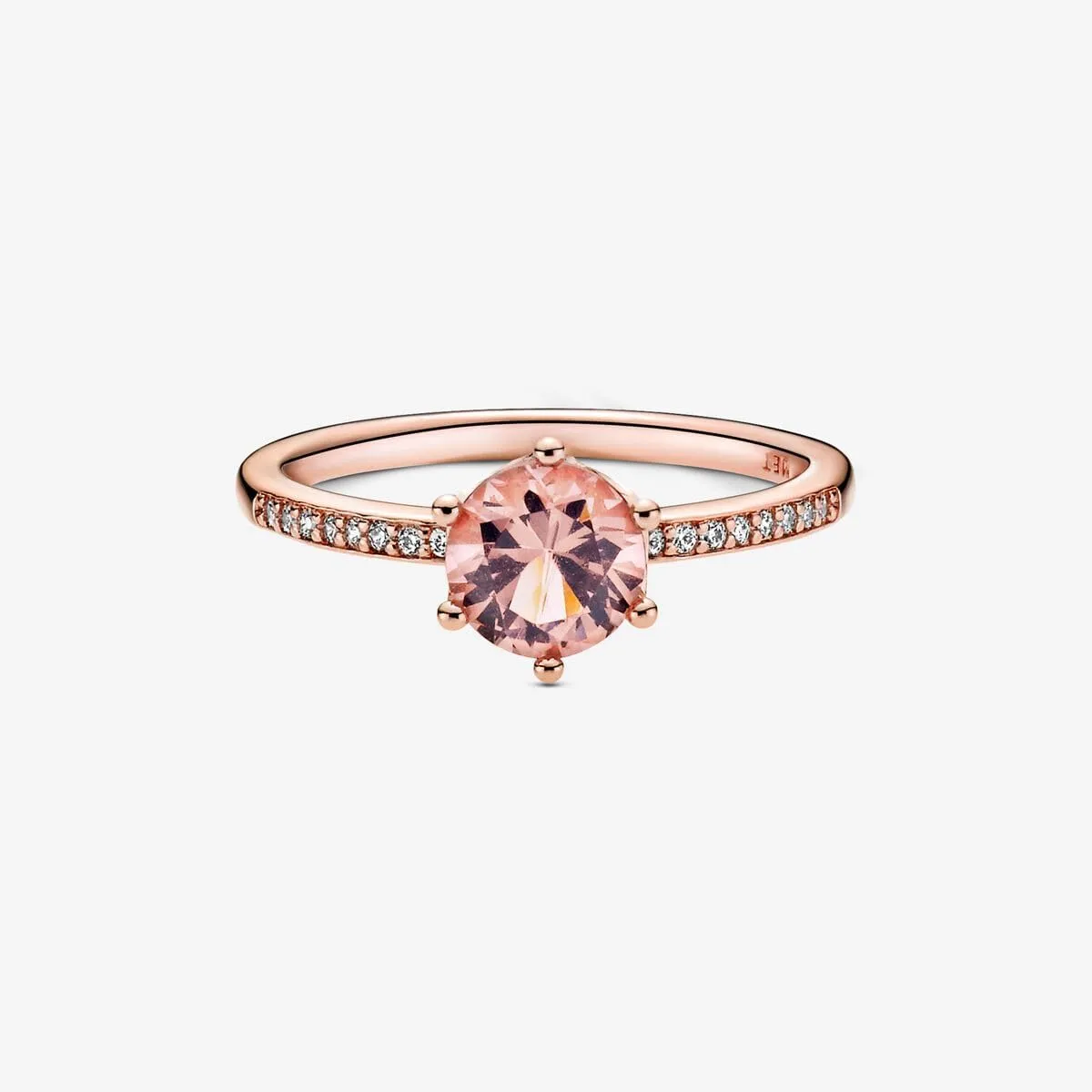 Pandora Tiara Wishbone Ring - Gift for Her - 14k Rose Gold Ring for Women Rose with Clear Cubic Zirconia - Jewelry for Women with Gift Box