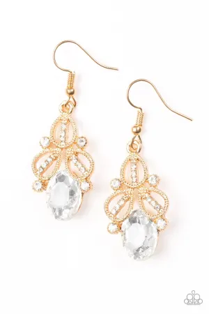 Paparazzi Earring ~ A CROWN Pleaser - Gold