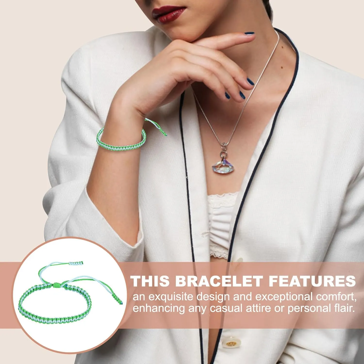 PATIKIL Braided Bracelet, Mens Women Tibetan String Bracelet Handmade Lucky Prayer Protection Rope Bracelet Adjustable Size for Gifts Anniversary Family