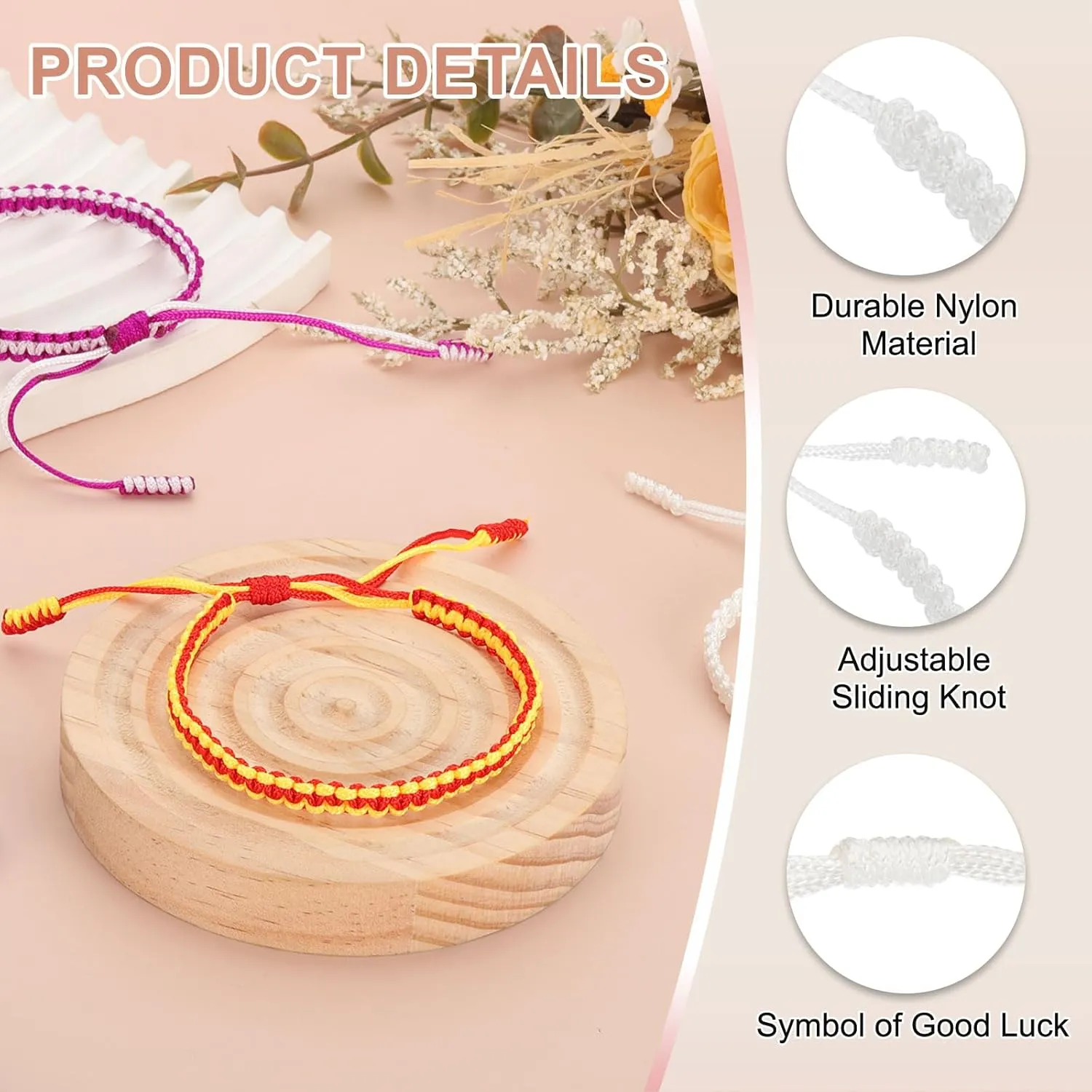 PATIKIL Braided Bracelet, Mens Women Tibetan String Bracelet Handmade Lucky Prayer Protection Rope Bracelet Adjustable Size for Gifts Anniversary Family