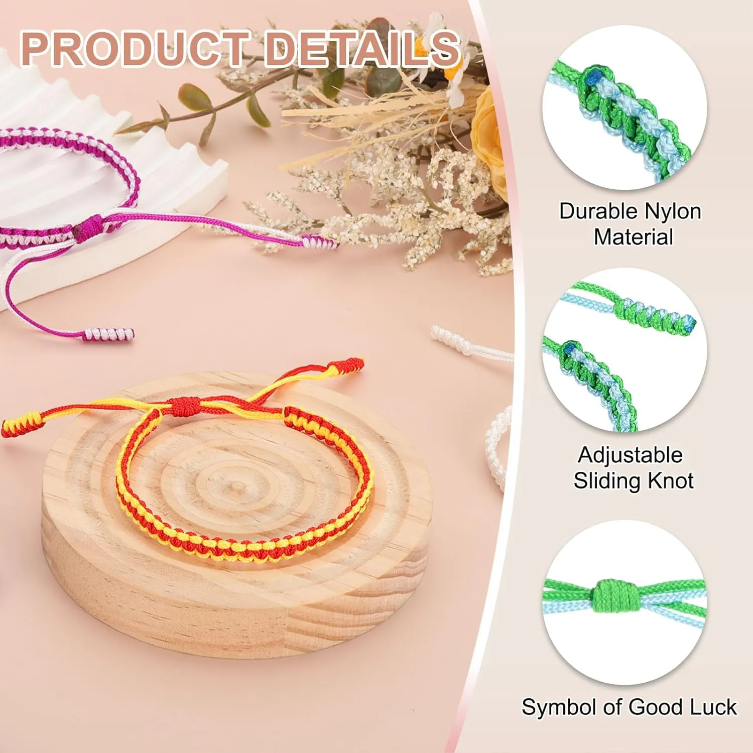 PATIKIL Braided Bracelet, Mens Women Tibetan String Bracelet Handmade Lucky Prayer Protection Rope Bracelet Adjustable Size for Gifts Anniversary Family