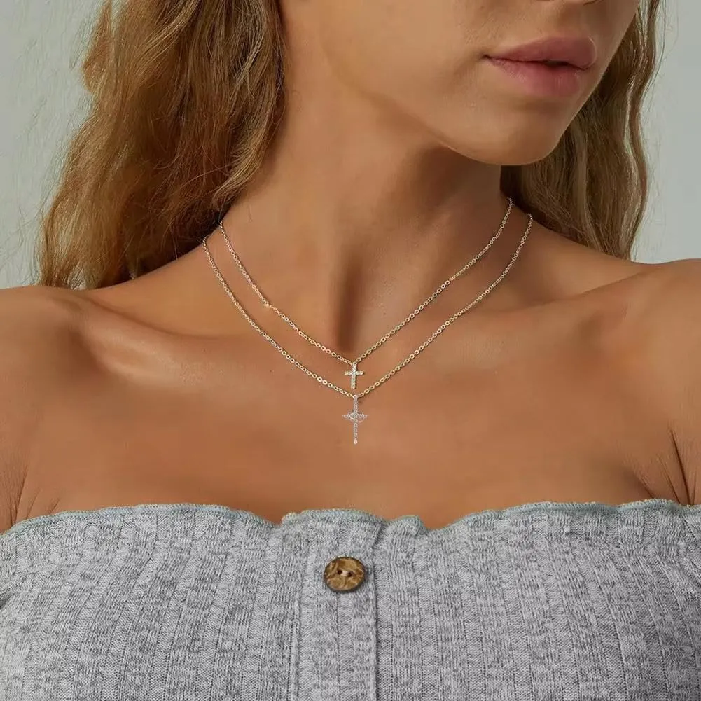 Paved Cross Rotated Crown Necklace,Diamond Cross Necklace,Christian Cross Rotated Crown Necklace,Rotatable Crown Cross Pendant Necklace,Faith Cross First Communion Necklace for Women Jewelry