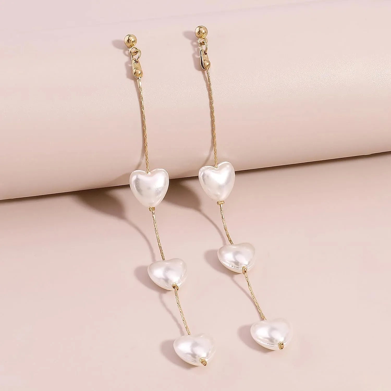 Pearl Drop Earrings for Women Gold Pearl Earrings Dangling Long Tassel Pearl Dangle Earrings Fake Pearl Earrings Dainty Jewelry Gifts for Her