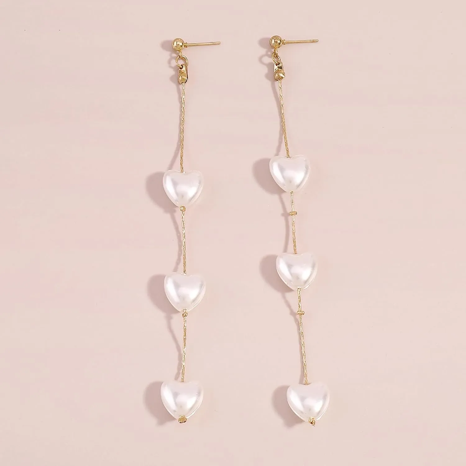 Pearl Drop Earrings for Women Gold Pearl Earrings Dangling Long Tassel Pearl Dangle Earrings Fake Pearl Earrings Dainty Jewelry Gifts for Her