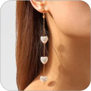 Pearl Drop Earrings for Women Gold Pearl Earrings Dangling Long Tassel Pearl Dangle Earrings Fake Pearl Earrings Dainty Jewelry Gifts for Her
