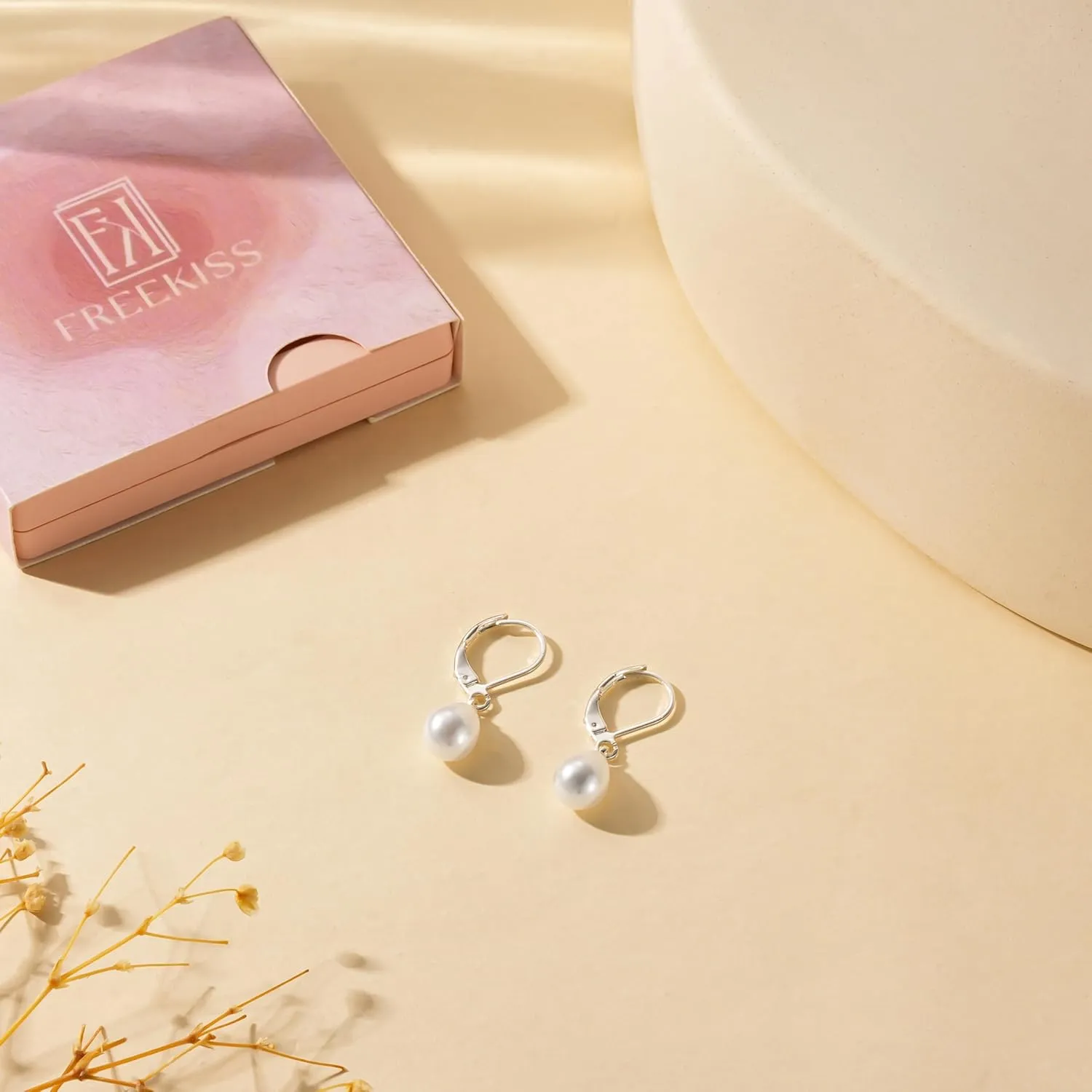 Pearl Earrings for Women Trendy: Flat Back Stud Earrings 14K Gold Plated/925 Sterling Silver Freshwater Pearl Dangle Earrings Cute Bow Earrings Wedding Jewelry Birthday Gifts for Women Girls