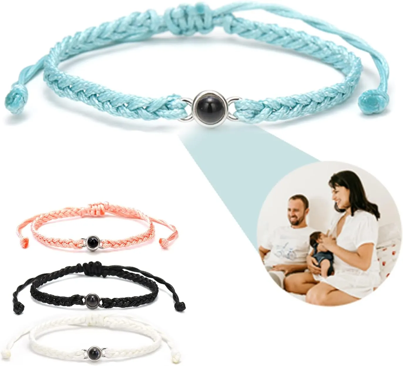 Personalized Bracelets with Picture inside, Customized Projection Bracelets with Photos, Picture Bracelet Personalized Photo for Mothers Day Birthday Anniversary Memorial Gifts