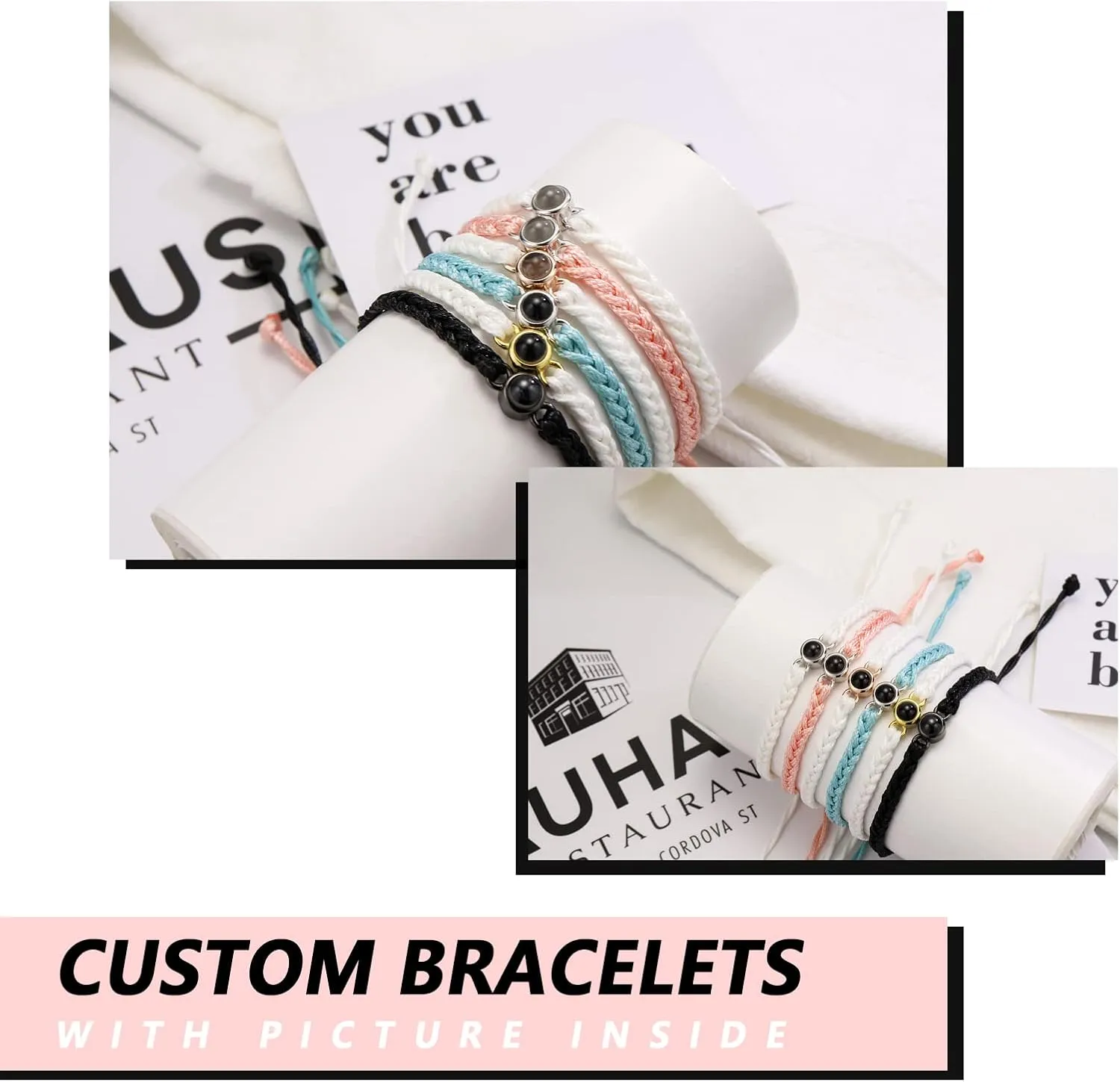 Personalized Bracelets with Picture inside, Customized Projection Bracelets with Photos, Picture Bracelet Personalized Photo for Mothers Day Birthday Anniversary Memorial Gifts