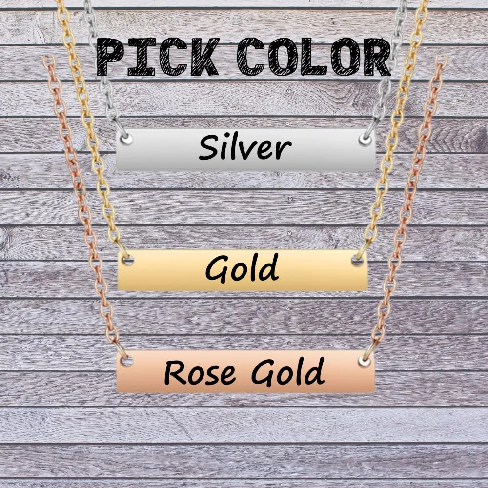 Personalized Necklace, Gift, Custom Engraved Dog Bar Necklace, Memorial Keepsake for Dog Mom, Dog Lover Gift, Pet Name Necklace (Japanese Chin)