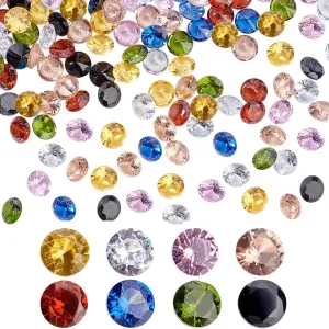 PH PandaHall 450pcs 5mm Cubic Zirconia Stone 9 Colors Round Faceted Rhinestone Diamond Stones Gems Gemstone Loose CZ Stones for Ring Earring Bracelet Pendant Jewelry Art Craft Making