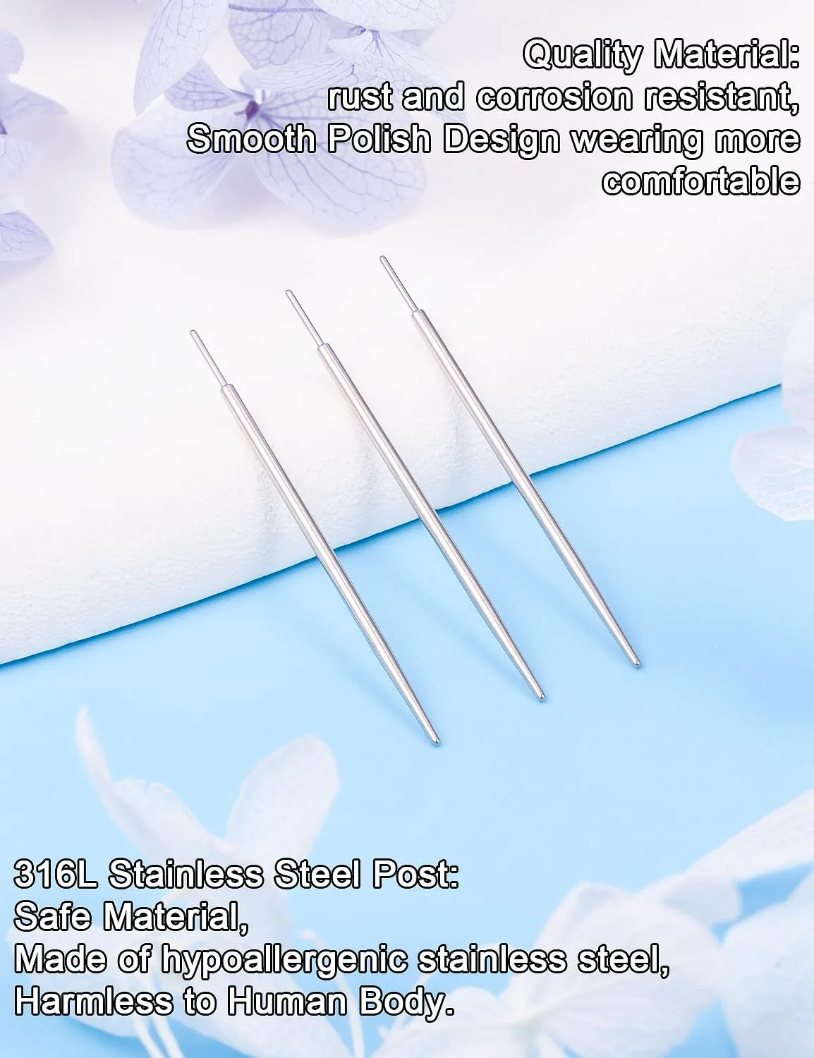 Piercing Taper 16G 18G 20G Piercing Needles Surgical Steel or titanium threadles Push in and Internal thread Nose Lip Septum Rings Stud Earrings Eyebrow Tragus Piercing Jewelry