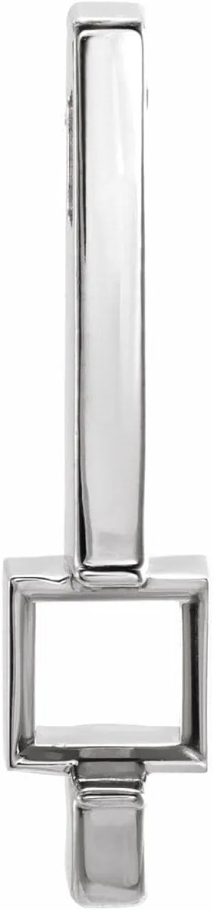 Platinum 7mm Square Shape Slide Pendant Fine Jewelry for Women Gifts for Her (Mounting Only, Not All Stones Included)