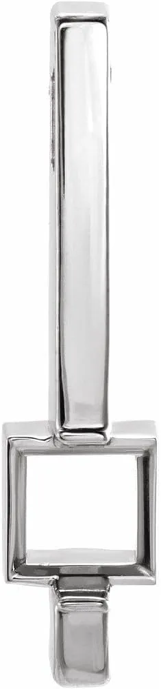 Platinum 7mm Square Shape Slide Pendant Fine Jewelry for Women Gifts for Her (Mounting Only, Not All Stones Included)