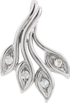 Platinum Round Shape Leaf Design Slide Pendant Fine Jewelry for Women Gifts for Her (Mounting Only, Not All Stones Included)