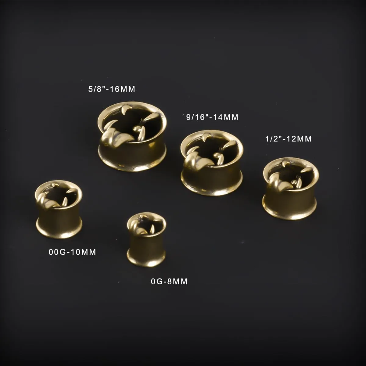 PONWAG 1 Pair Vintage Gauge For Ear Gothic Punk Waterdrop Plug Gauge Dangle Hanger Brass Saddle Tunnels Double Flared Ear Gauge Cool Women Body Piercing Jewelry