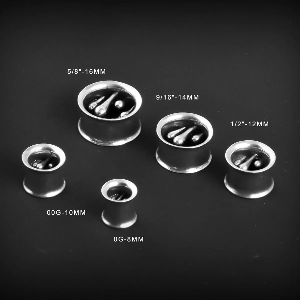 PONWAG 1 Pair Vintage Gauge For Ear Gothic Punk Waterdrop Plug Gauge Dangle Hanger Brass Saddle Tunnels Double Flared Ear Gauge Cool Women Body Piercing Jewelry