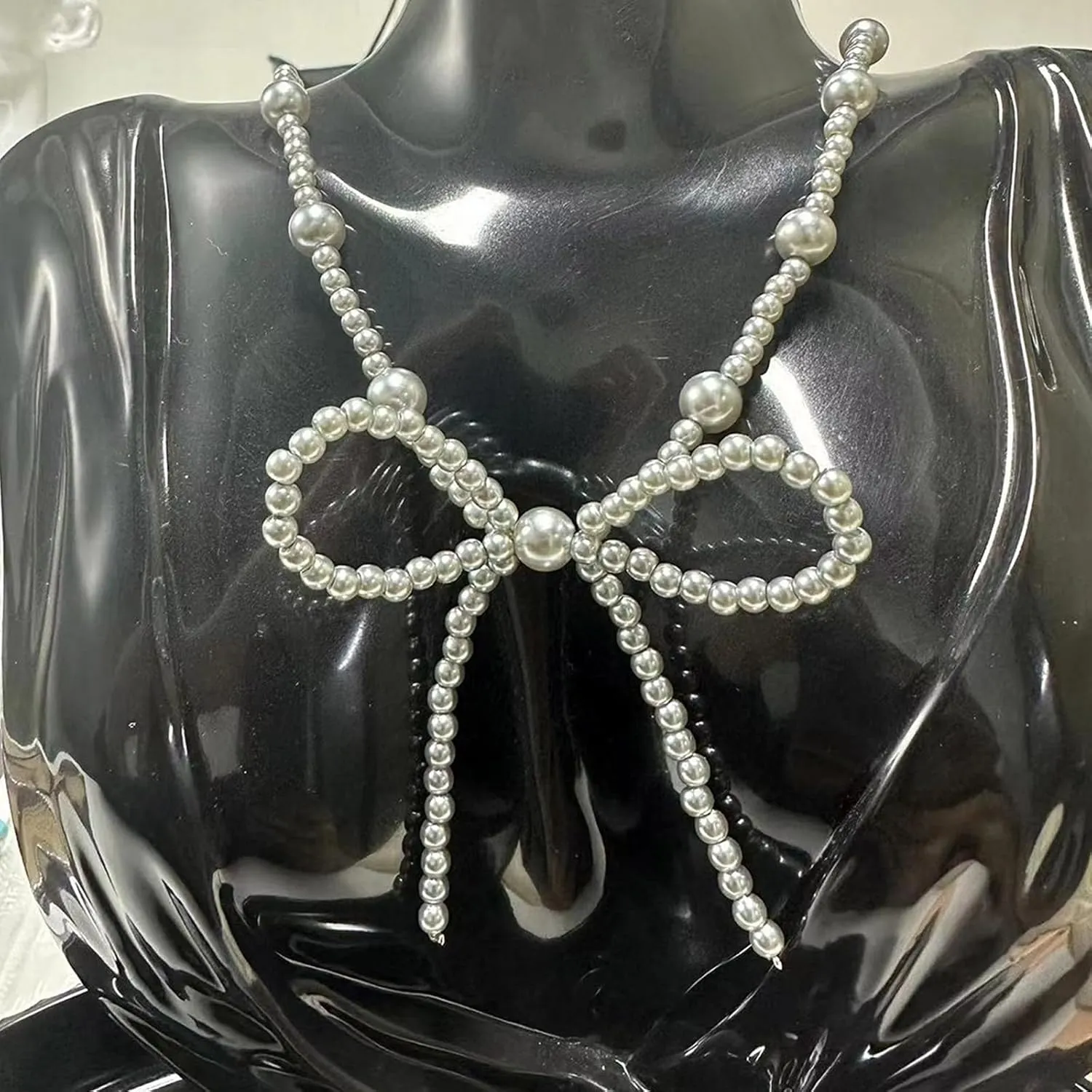 Practical Imitation Pearls Bowknot Necklace, Western Styles Turquoise Jewelry for Women Cowgir,l Fashion Accessory