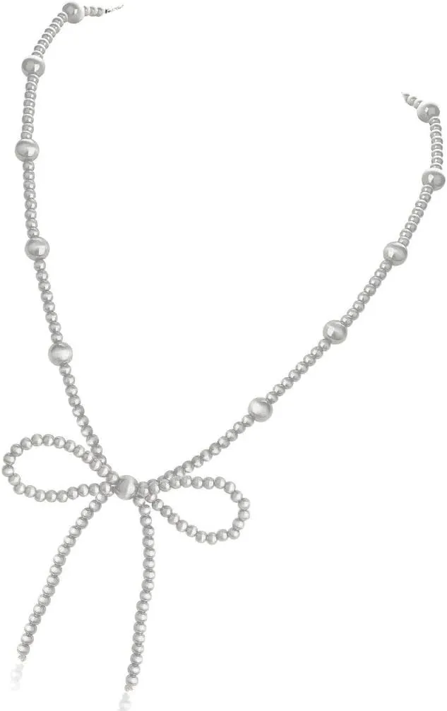 Practical Imitation Pearls Bowknot Necklace Western Styles Turquoise Jewelry for Women Cowgirl Fashion Accessory