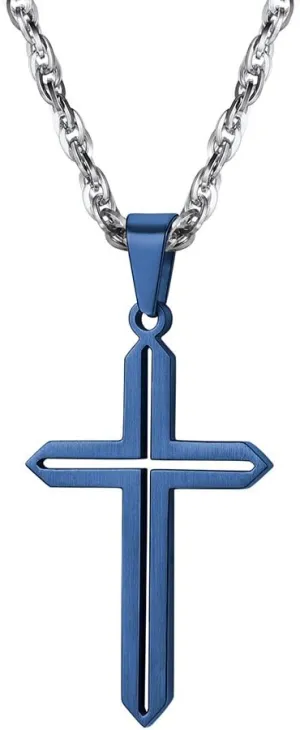 PROSTEEL Minimalist Cross Necklace for Men Women, 316L Stainless SteelGold/Silver/Black/Rose Gold/Blue Tone, Hypoallergenic Jewelry, Customize Available, Come with Box