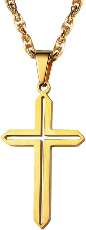 PROSTEEL Minimalist Cross Necklace for Men Women, 316L Stainless SteelGold/Silver/Black/Rose Gold/Blue Tone, Hypoallergenic Jewelry, Customize Available, Come with Box