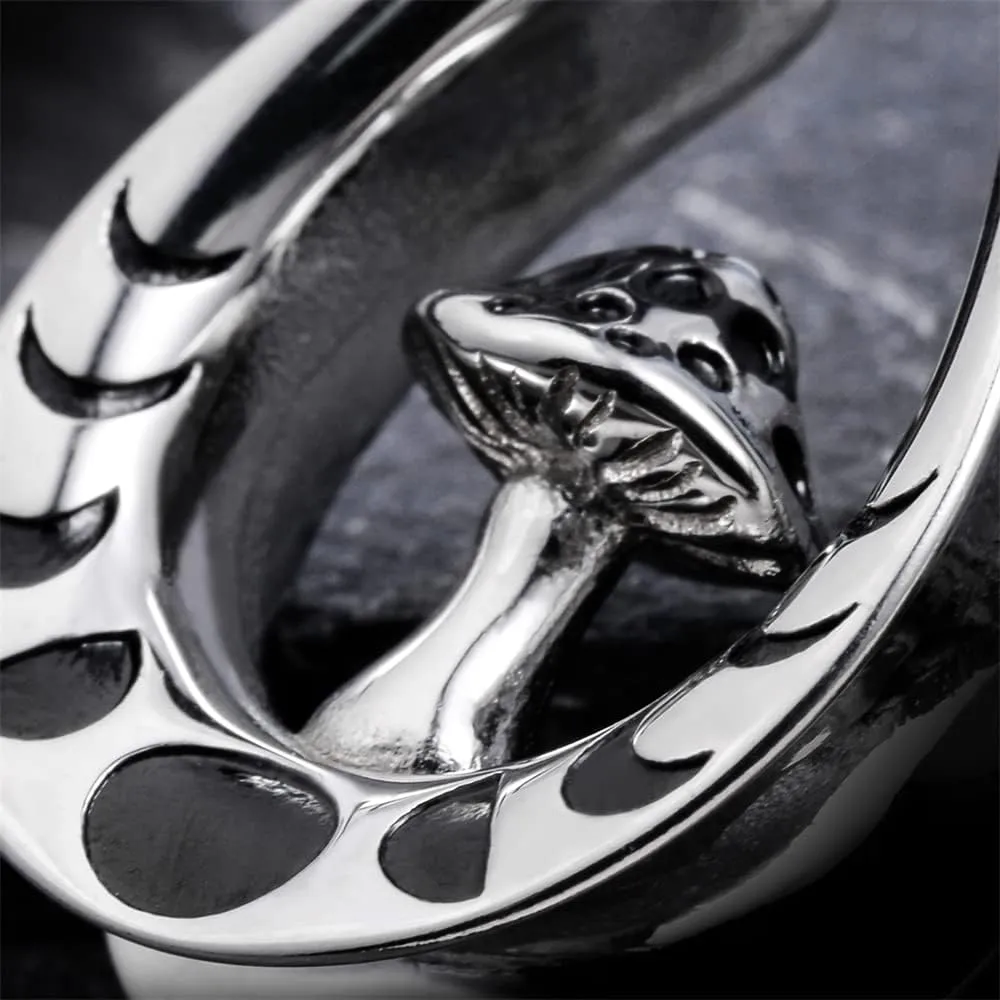 PUNKYOUTH 1 Pair Mushroom Opening Saddle Plugs Ear Gauges Double Flared Tunnels Elegant Classic Silver Ear Hanger Stretcher Piercing 8mm-25mm