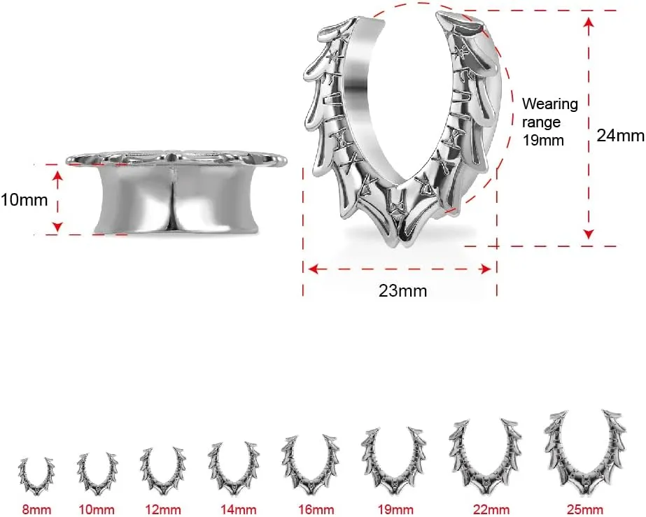 PUNKYOUTH 2PCS Opening Ear Gauges Gold Floral Ear Stretchers Hangers Stainless Steel Saddle Plug and Tunnels For Ear Double Flared Piercings 0g to 1 inch