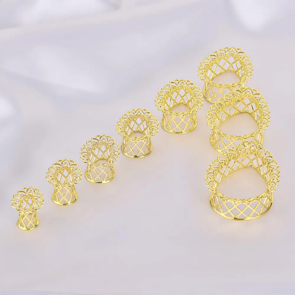 PUNKYOUTH 2PCS Single Flared Ear Gauges Hollow Plug Tunnels For Stretched Ears Spider Web Brass Saddle Expander Piercing Jewelry 0g-1"